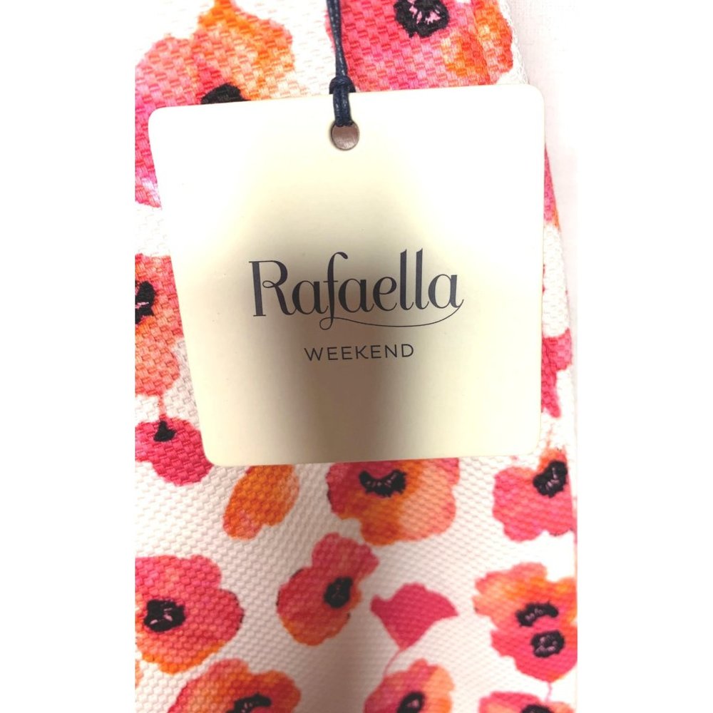Rafaella Passion Pink Watercolor Pansies Print Capris Size 10 - Picture 3 of 3